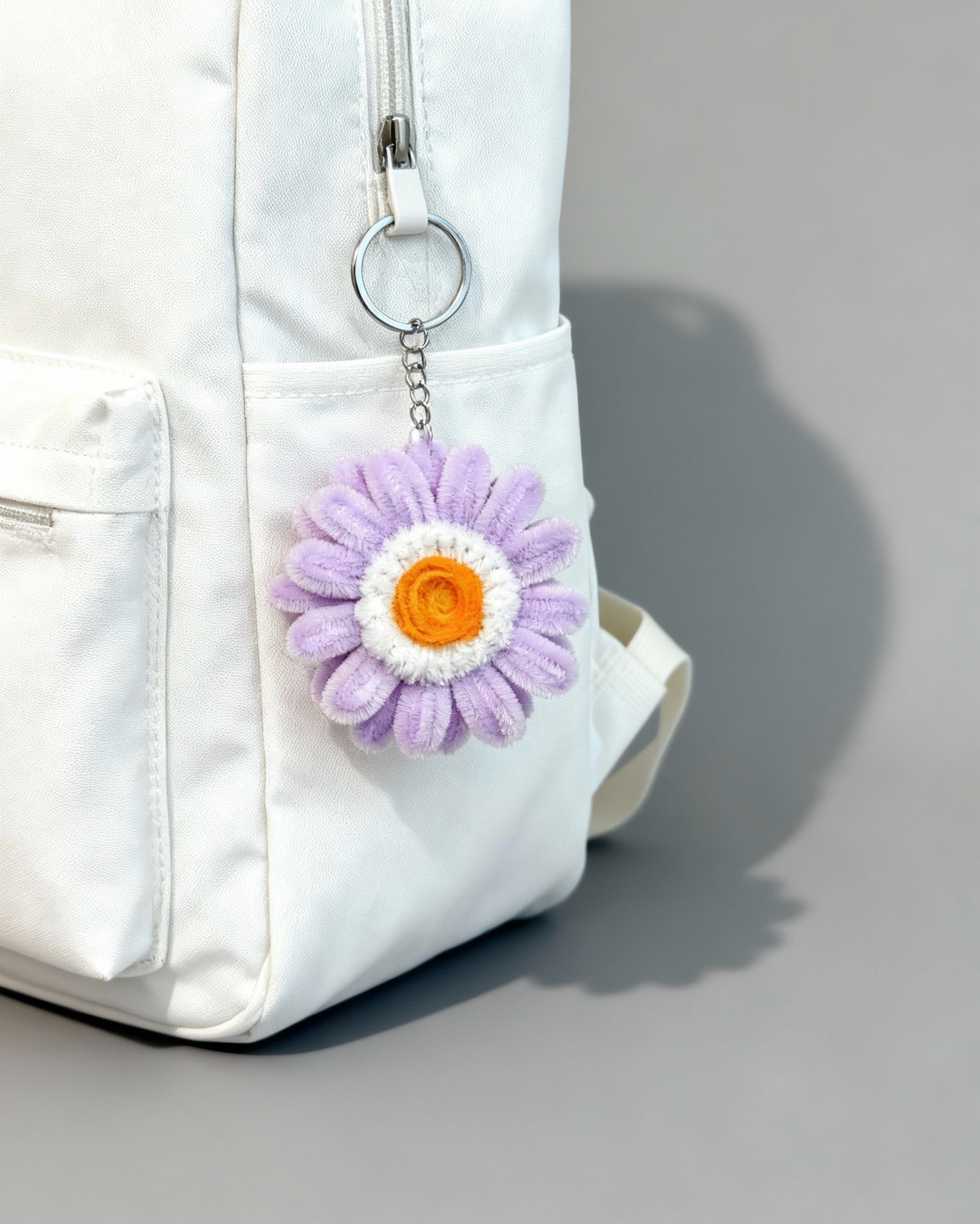 Handmade Pipe Cleaner Flower Keychain