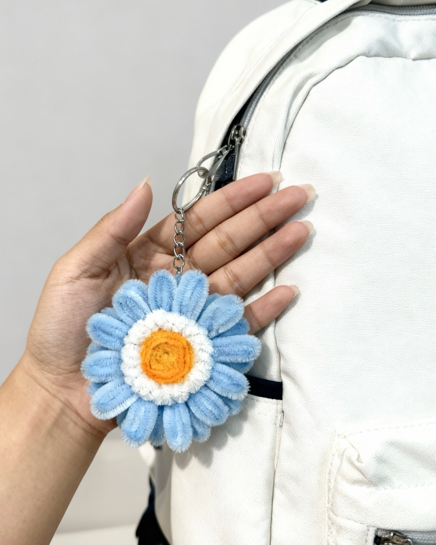 Handmade Pipe Cleaner Flower Keychain