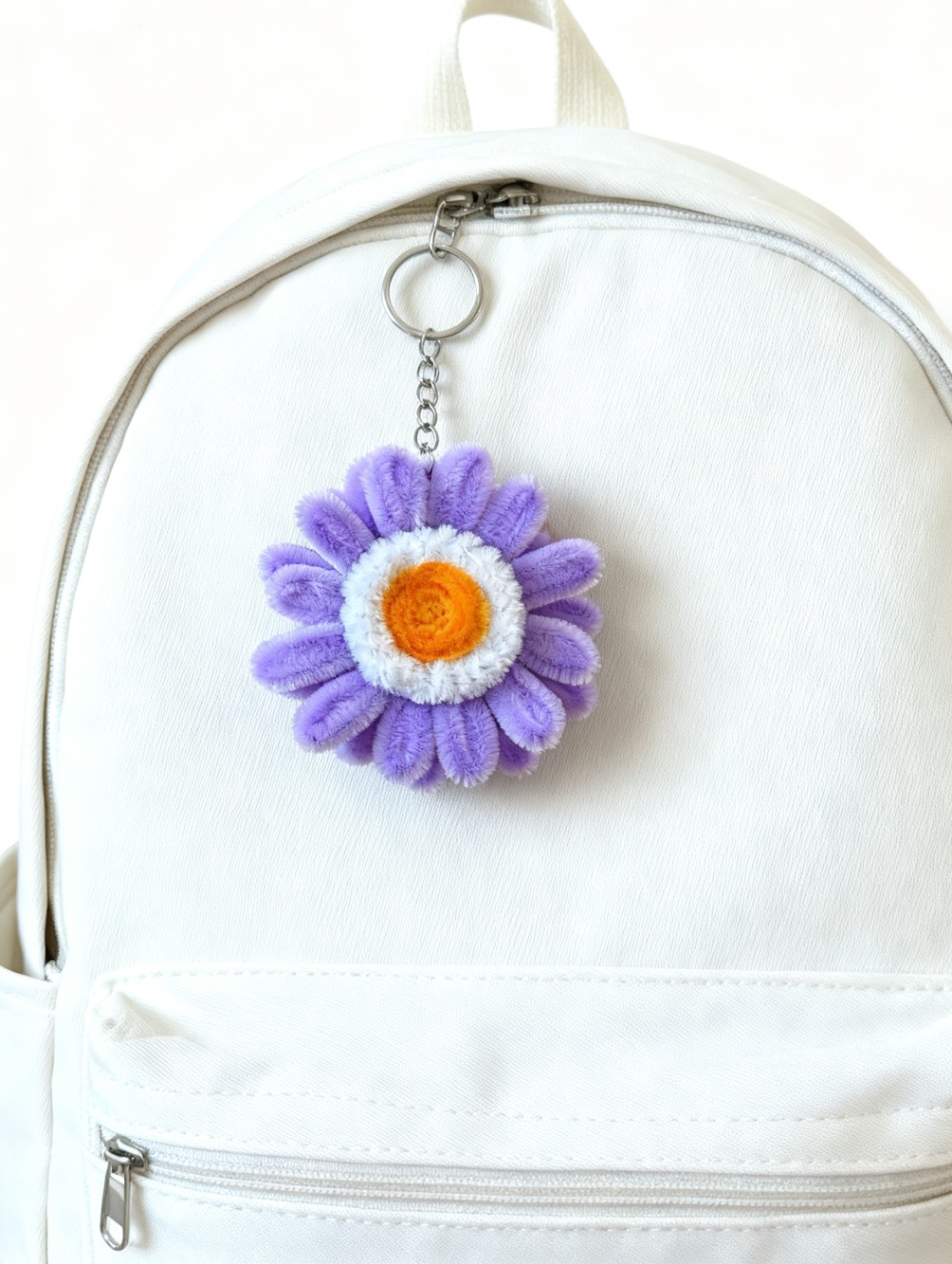 Handmade Pipe Cleaner Flower Keychain