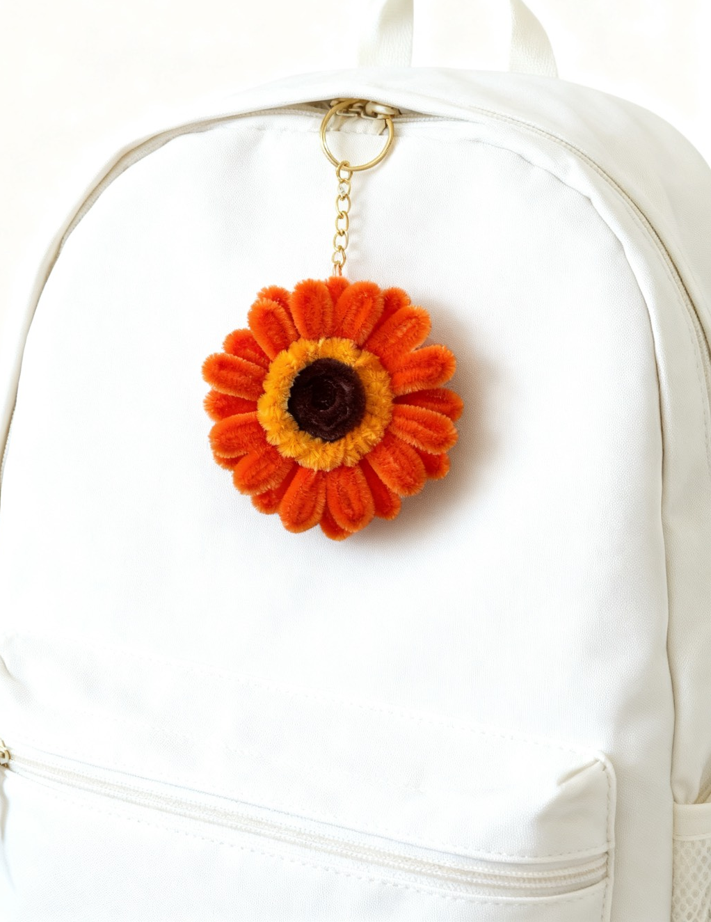 Handmade Pipe Cleaner Flower Keychain